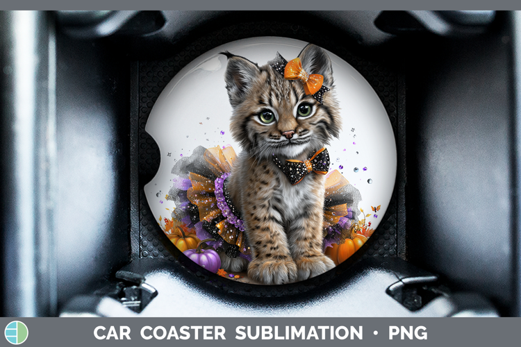 Wild Cats Halloween Canada Lynx Car Coaster Sublimation Des