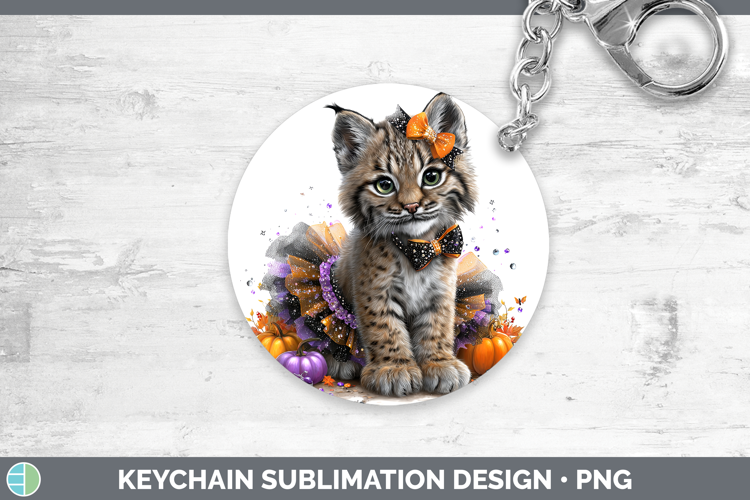 Wild Cats Halloween Canada Lynx Keychain Sublimation Keyring