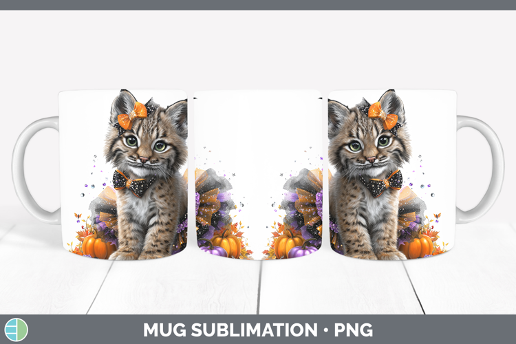 Wild Cats Halloween Canada Lynx Mug Wrap Sublimation Coffee
