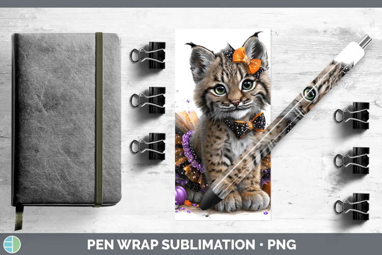 Wild Cats Halloween Canada Lynx Pen Wrap Sublimation Pen Des