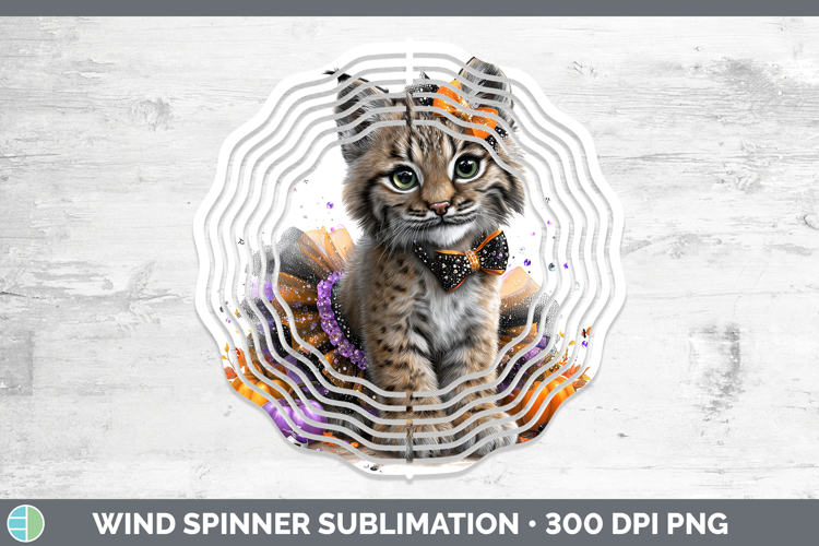 Wild Cats Halloween Canada Lynx Wind Spinner Sublimation Spi