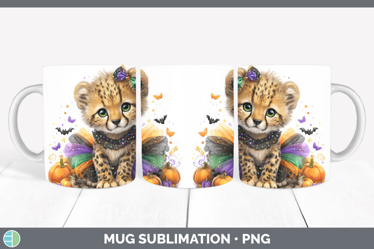 GorgeousWild Cats Halloween Mug Wrap design.