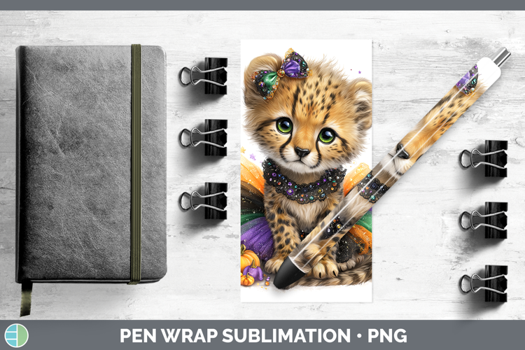 Wild Cats Halloween Cheetah Pen Wrap Sublimation Pen Designs