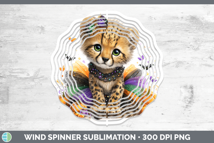 Wild Cats Halloween Cheetah Wind Spinner Sublimation Spinner