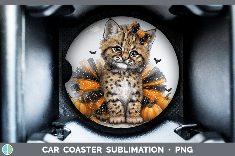 Wild Cats Halloween Geoffroys Cat Car Coaster Sublimation D