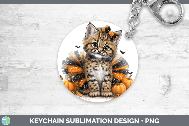 Wild Cats Halloween Geoffroys Cat Keychain Sublimation Keyri