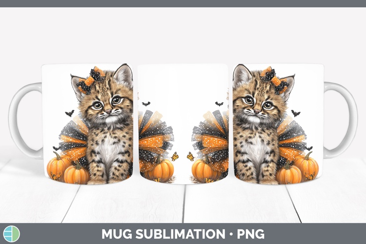 Wild Cats Halloween Geoffroys Cat Mug Wrap Sublimation Coffe