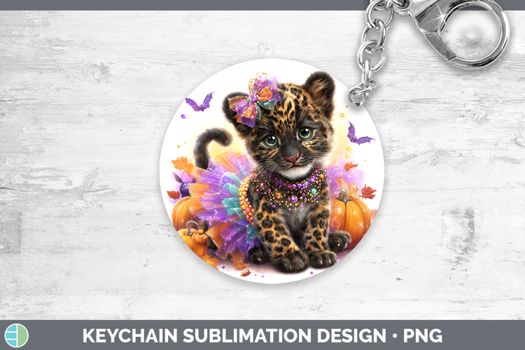 Wild Cats Halloween Jaguar Keychain Sublimation Keyring Desi