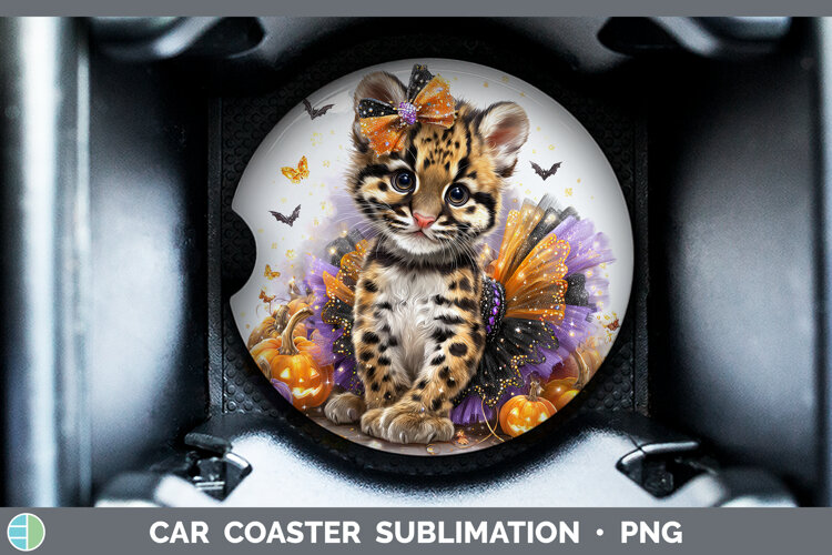 GorgeousWild Cats Halloween Car Coaster design.