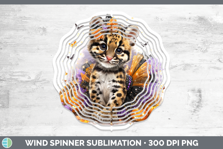 Wild Cats Halloween Leopard Clouded Wind Spinner Sublimation