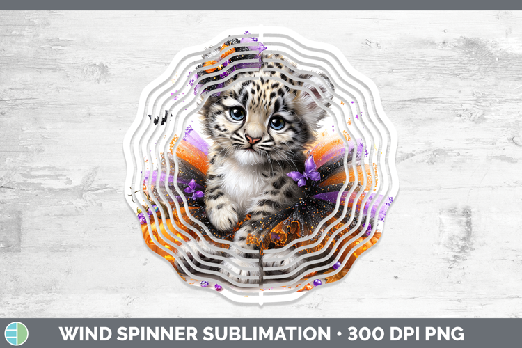 Wild Cats Halloween Leopard Snow Wind Spinner Sublimation Sp