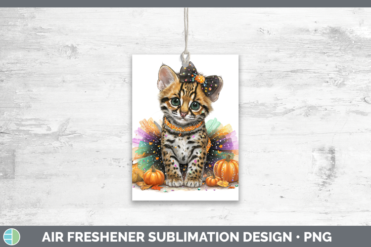 Wild Cats Halloween Margay Cat Air Freshener Sublimation Car