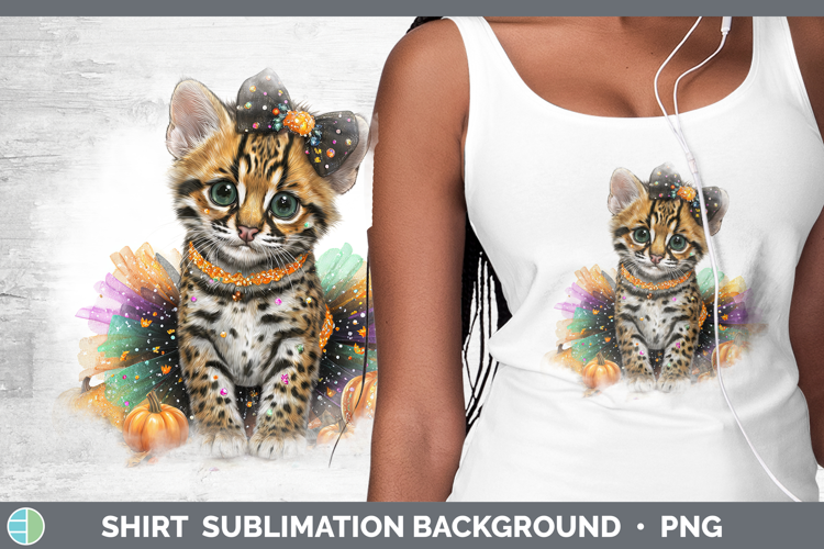 Wild Cats Halloween Margay Cat Shirt Sublimation Background