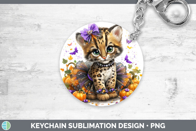 GorgeousWild Cats Halloween Keychain design.