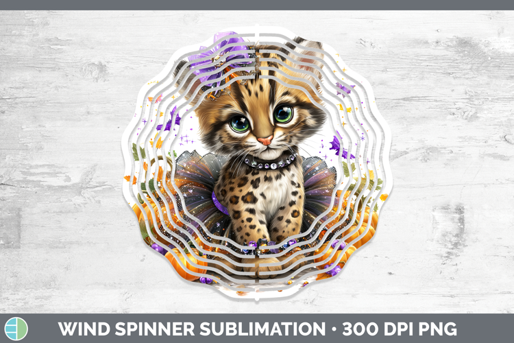 Wild Cats Halloween Ocelot Wind Spinner Sublimation Spinner