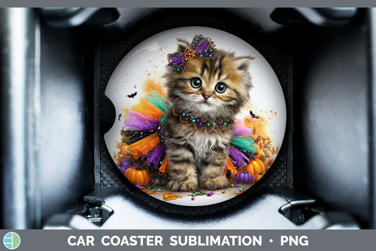 Wild Cats Halloween Pallas Cat Car Coaster Sublimation Desi