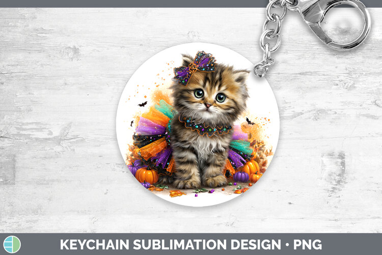 GorgeousWild Cats Halloween Keychain design.