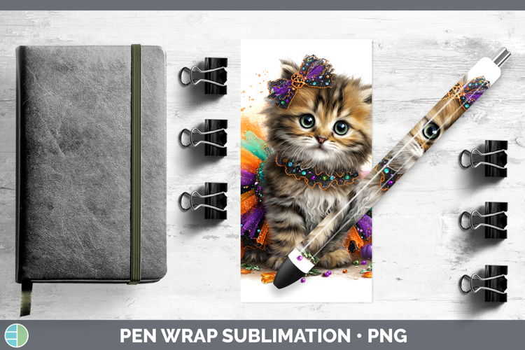 Wild Cats Halloween Pallas Cat Pen Wrap Sublimation Pen Desi