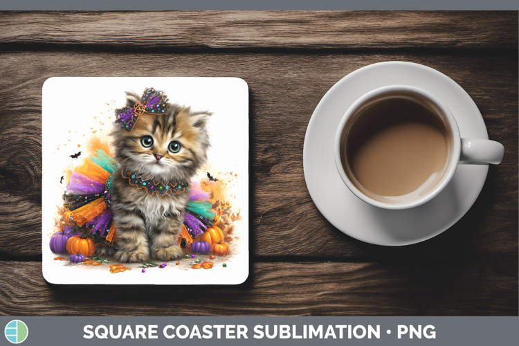Wild Cats Halloween Pallas Cat Square Coaster Sublimation Co