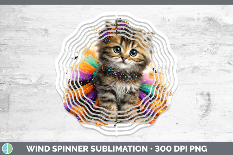GorgeousWild Cats Halloween Wind Spinner design.