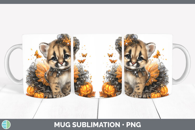 GorgeousWild Cats Halloween Mug Wrap design.
