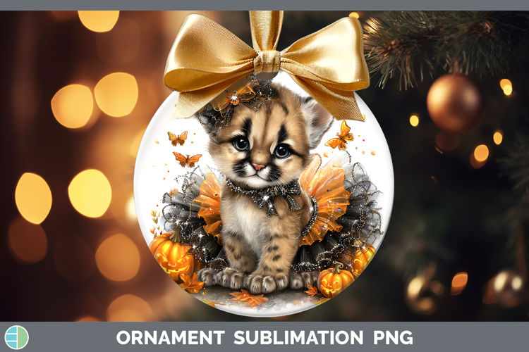 Wild Cats Halloween Puma Concolor Ornament Sublimation Baubl