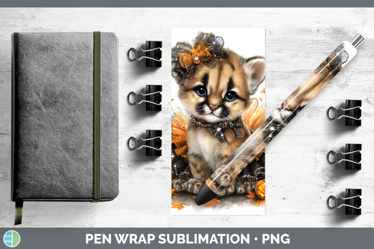 Wild Cats Halloween Puma Concolor Pen Wrap Sublimation Pen D
