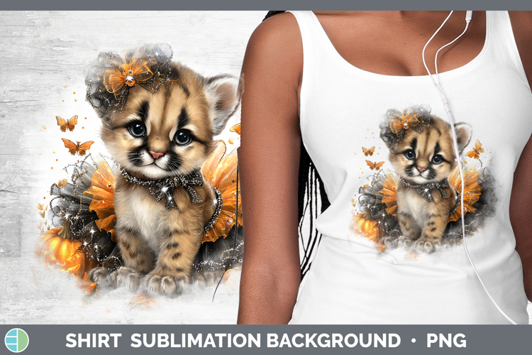 Wild Cats Halloween Puma Concolor Shirt Sublimation Backgrou