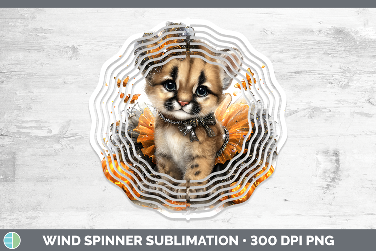 Wild Cats Halloween Puma Concolor Wind Spinner Sublimation S