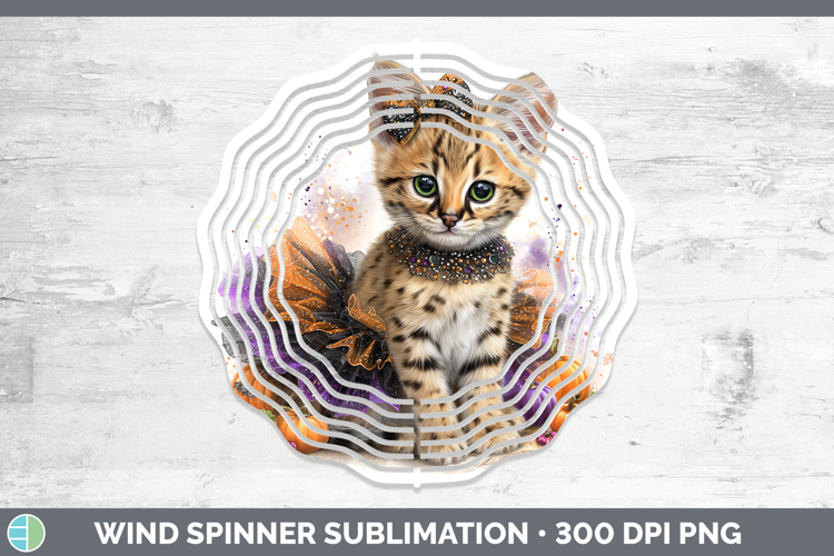 Wild Cats Halloween Serval Wind Spinner Sublimation Spinner