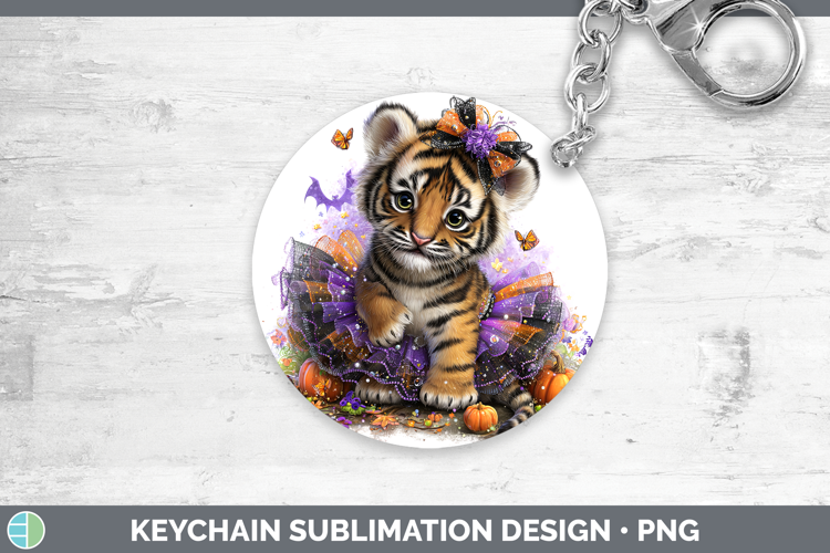 Wild Cats Halloween Tiger Keychain Sublimation Keyring Desig