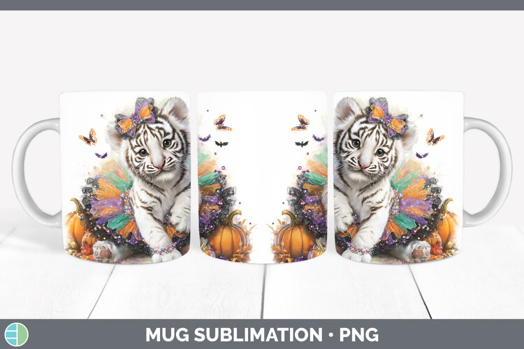GorgeousWild Cats Halloween Mug Wrap design.