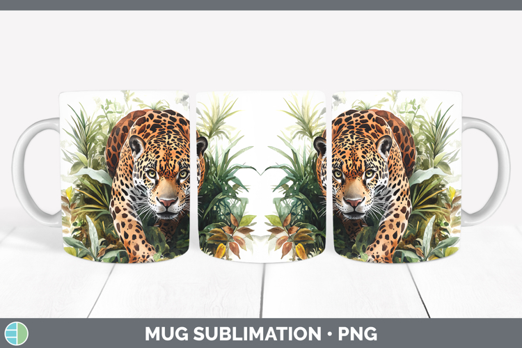 Wild Cats Jaguar Mug Wrap Sublimation Coffee Cup Designs