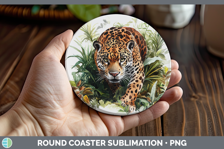 Wild Cats Jaguar Round Coaster Sublimation Coaster Designs