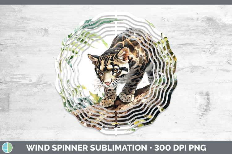 Wild Cats Leopard Clouded Wind Spinner Sublimation Spinner D
