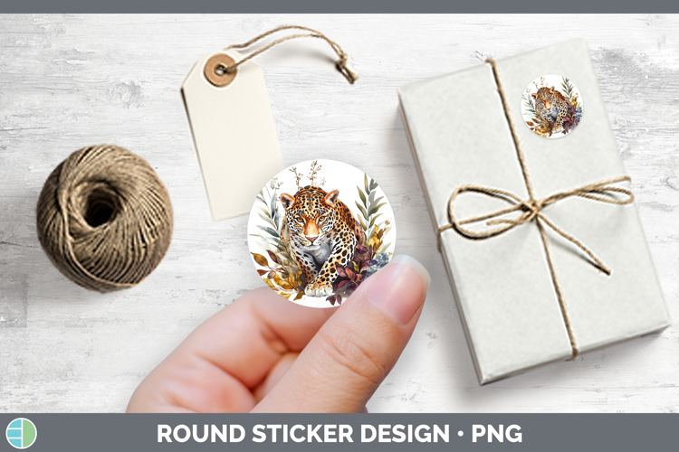 Wild Cats Leopard Stickers | Round Labels Designs