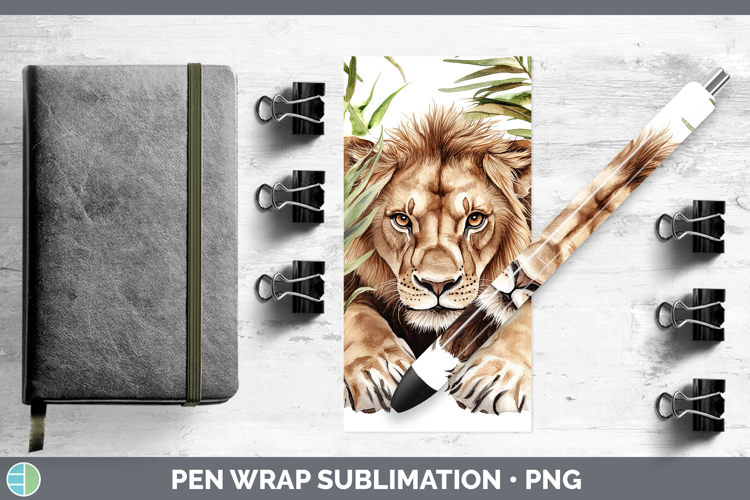 Wild Cats Lion Pen Wrap Sublimation Pen Designs