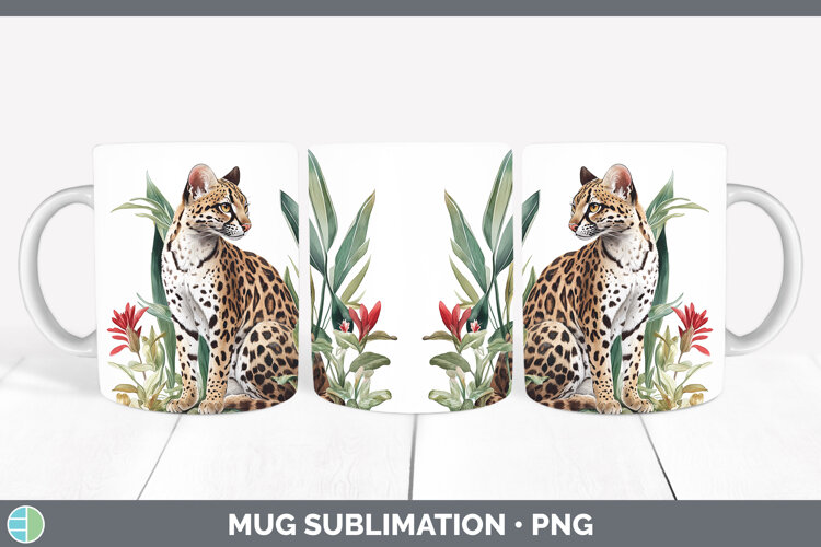GorgeousWild Cats Mug Wrap design.
