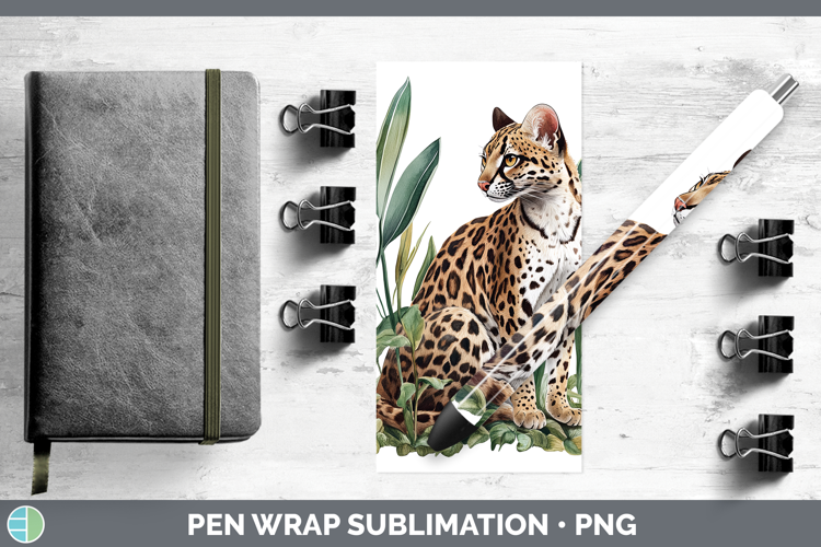 Wild Cats Margay Pen Wrap Sublimation Pen Designs
