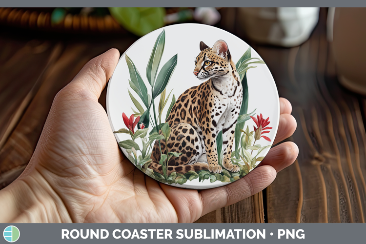 Wild Cats Margay Round Coaster Sublimation Coaster Designs