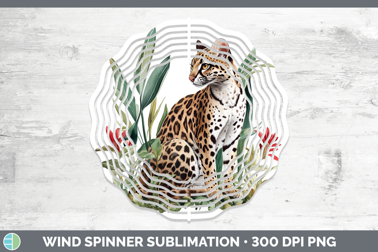Wild Cats Margay Wind Spinner Sublimation Spinner Designs