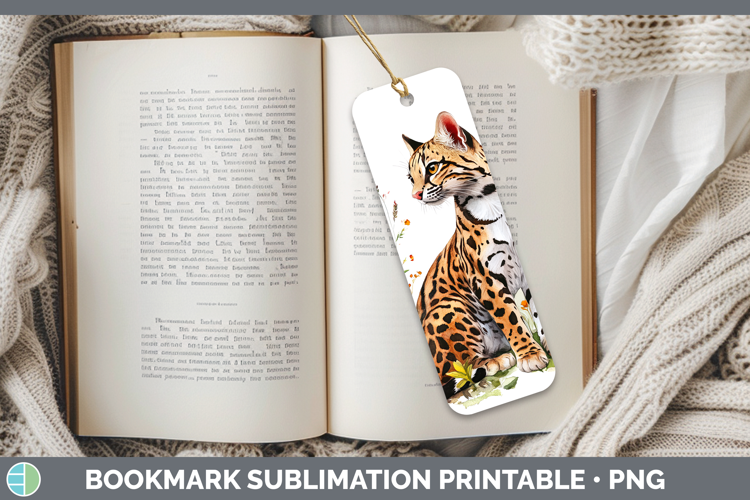 Wild Cats Ocelot Bookmark Sublimation Printable Designs