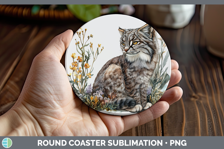 Wild Cats Pallas Round Coaster Sublimation Coaster Designs
