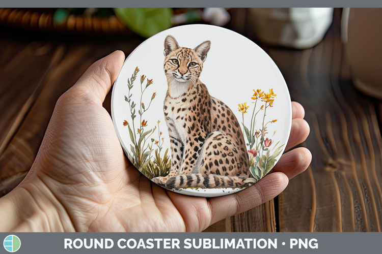 Wild Cats Pampas Round Coaster Sublimation Coaster Designs