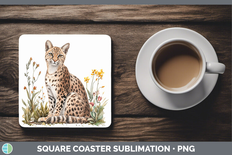 GorgeousWild Cats Square Coaster design.