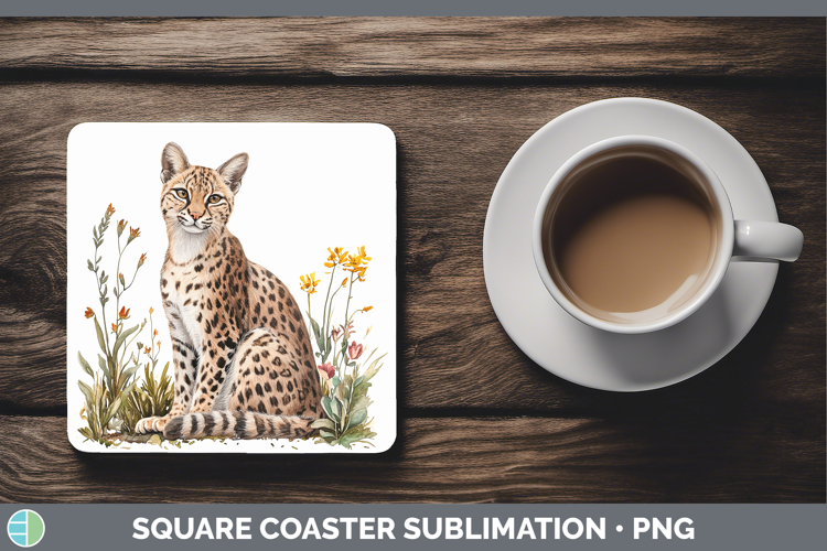 Wild Cats Pampas Square Coaster Sublimation Coaster Designs