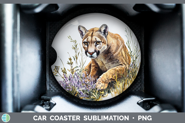 Wild Cats Puma Concolor Car Coaster Sublimation Designs
