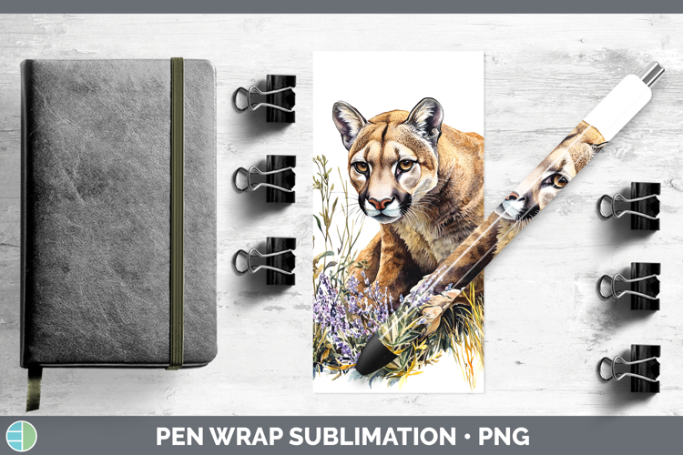 Wild Cats Puma Concolor Pen Wrap Sublimation Pen Designs