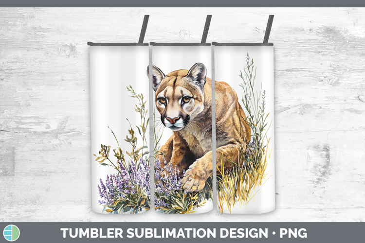 Wild Cats Puma Concolor Tumbler Sublimation 20 oz Skinny Tum