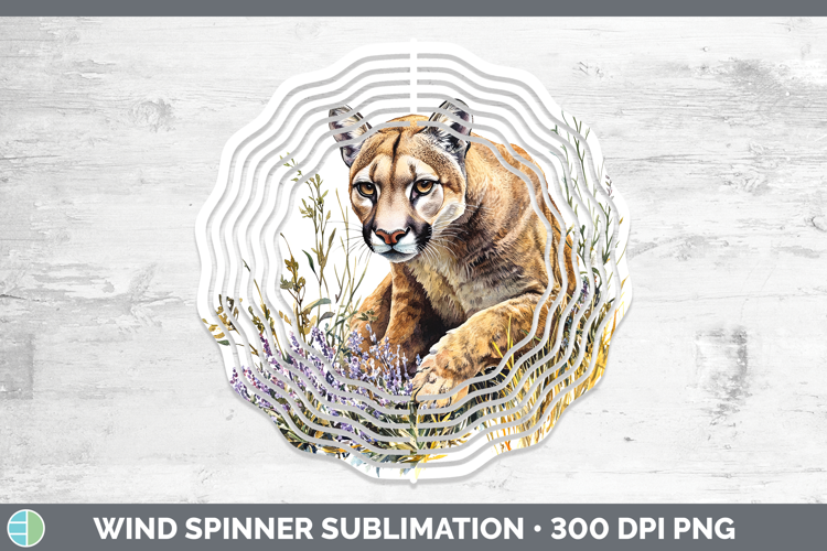 Wild Cats Puma Concolor Wind Spinner Sublimation Spinner Des